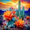 Diamond Painting Kits for Adults, 5D DIY Diamond Art Kits for Beginners, Full Drill Diamond Painting Kits for Home Wall Decor, Cactus Flower